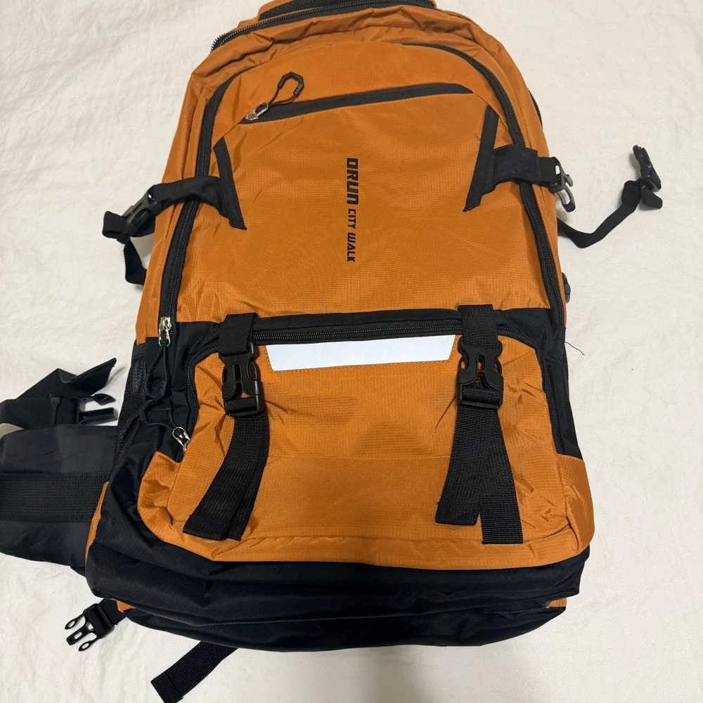 Drun City‎ Walk Hiking Backpack Orange Black Outdoor Travel Daypack 1004H New